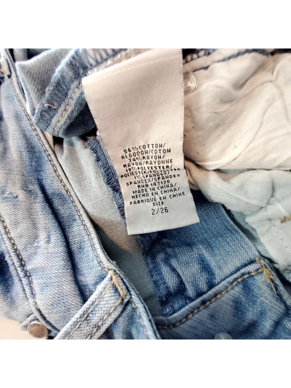 1822 Denim Womens Light Wash Skinny Jeans Size 2/26 With Stretch Cotton Blend - Picture 11 of 12